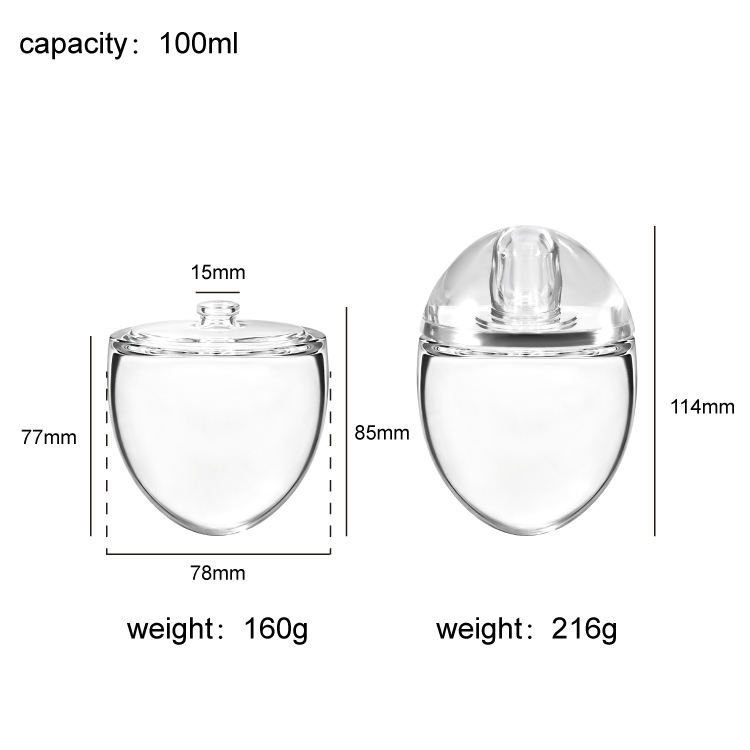 Frasco de perfume de viagem popular em forma de ovo comercial 100ml 